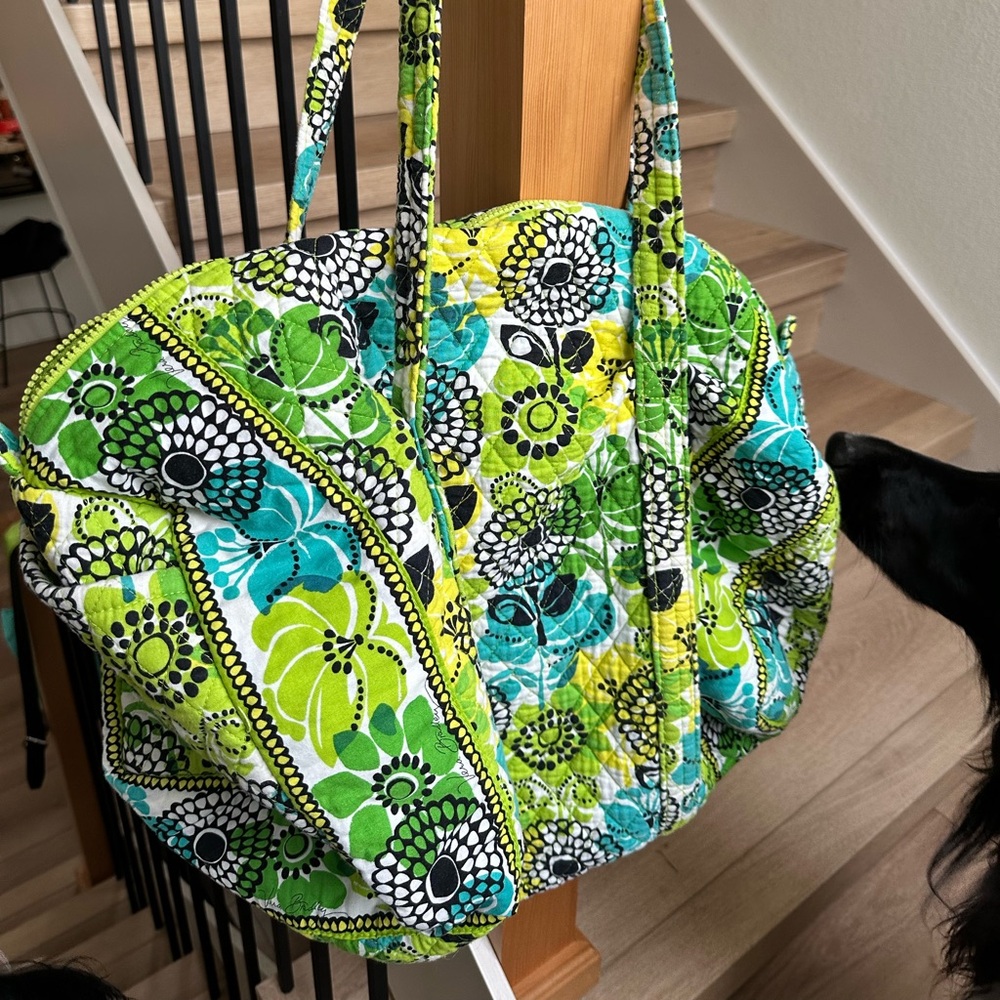Vera Bradley Green Floral Duffle Bag